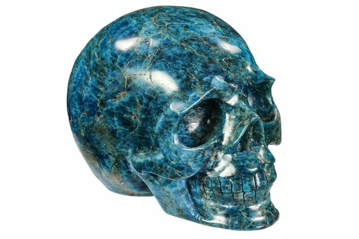 Polished, Bright Blue Apatite Skull #107222